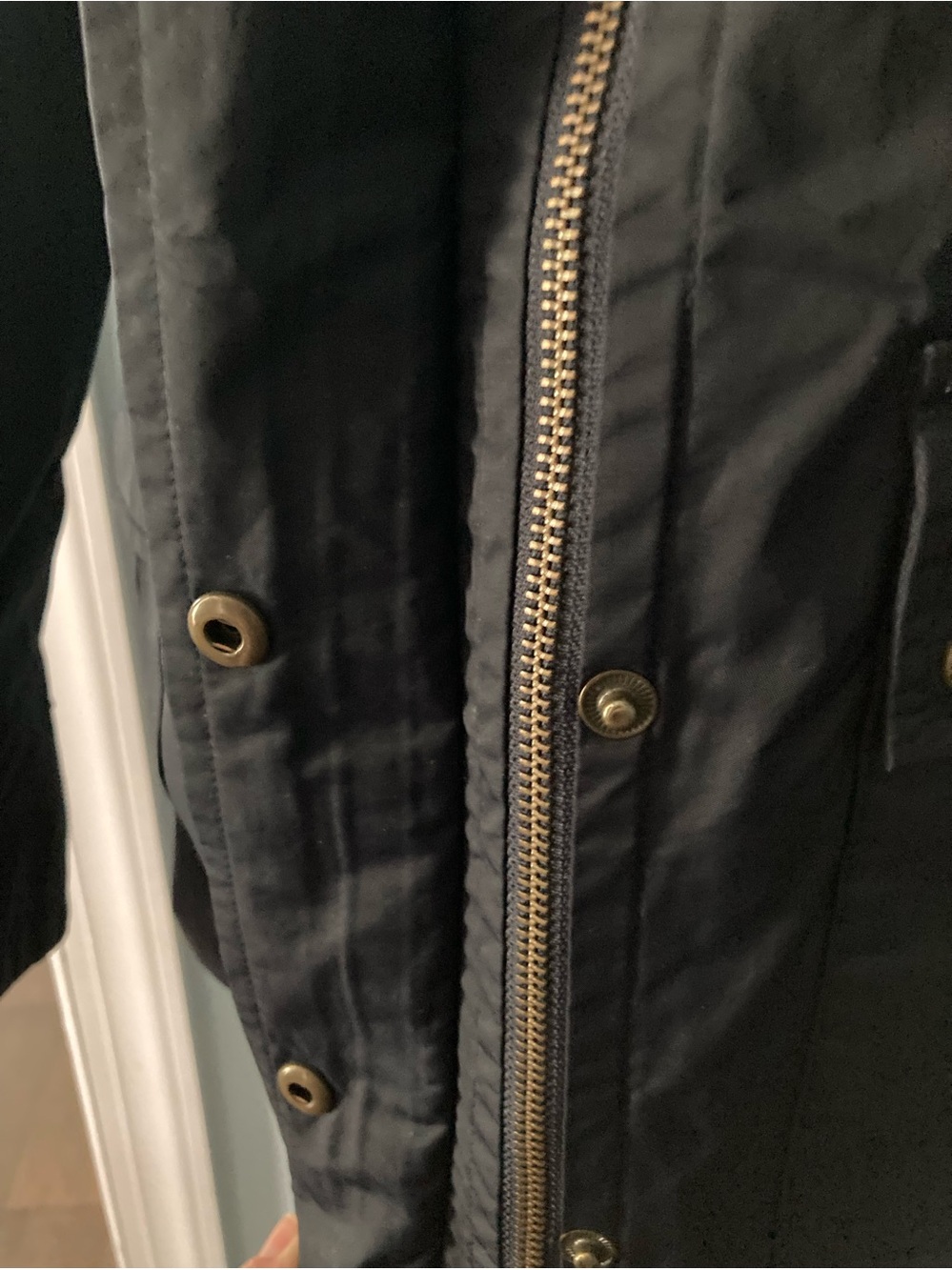 Banana Republic Dark Blue Field Jacket with Hideaway Hood Belt - Picture 14 of 16
